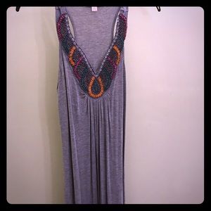 NWOT Jersey Maxi Dress with Beaded Neckline